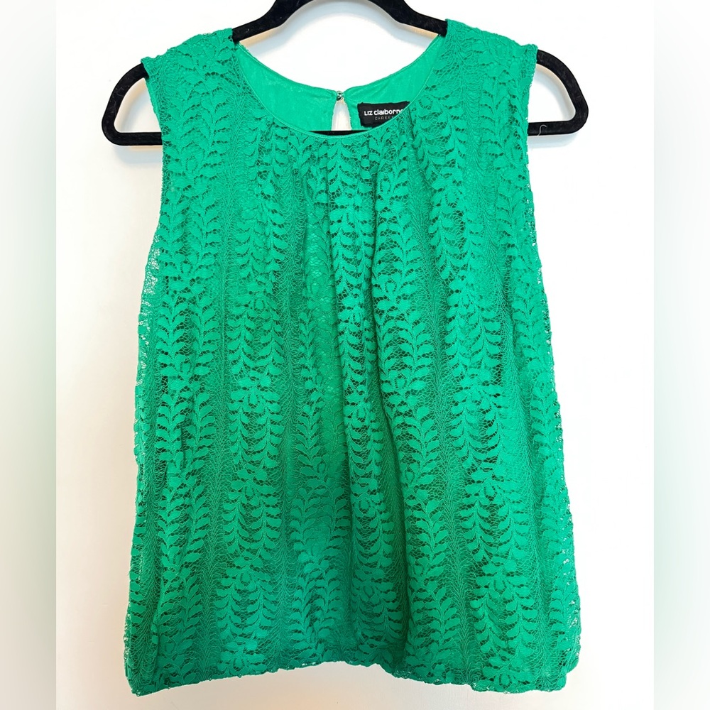Liz Claiborne Green Lace Women's Top